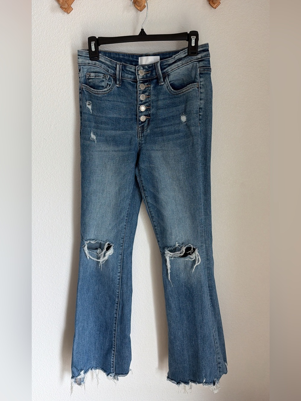Vervet High-Rise Flare Distressed Blue Jeans Size 27 Long